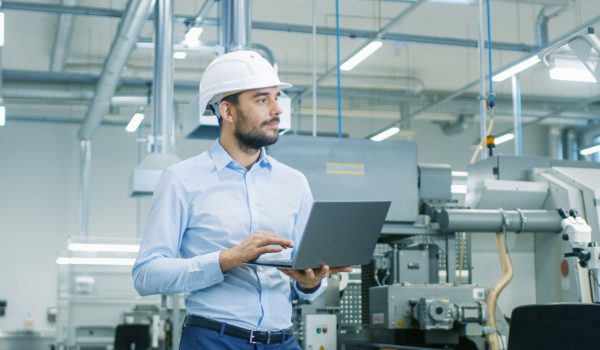 Chief,Engineer,In,The,Hard,Hat,Walks,Through,Light,Modern